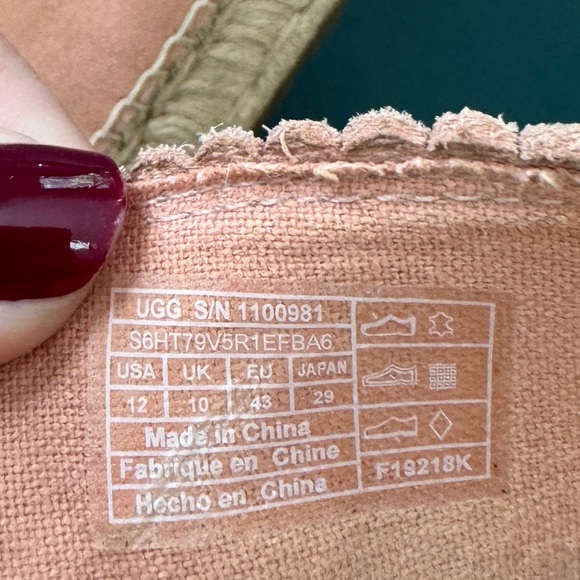 Ugg espadrille women’s shoes coral suede - Picture 7 of 7